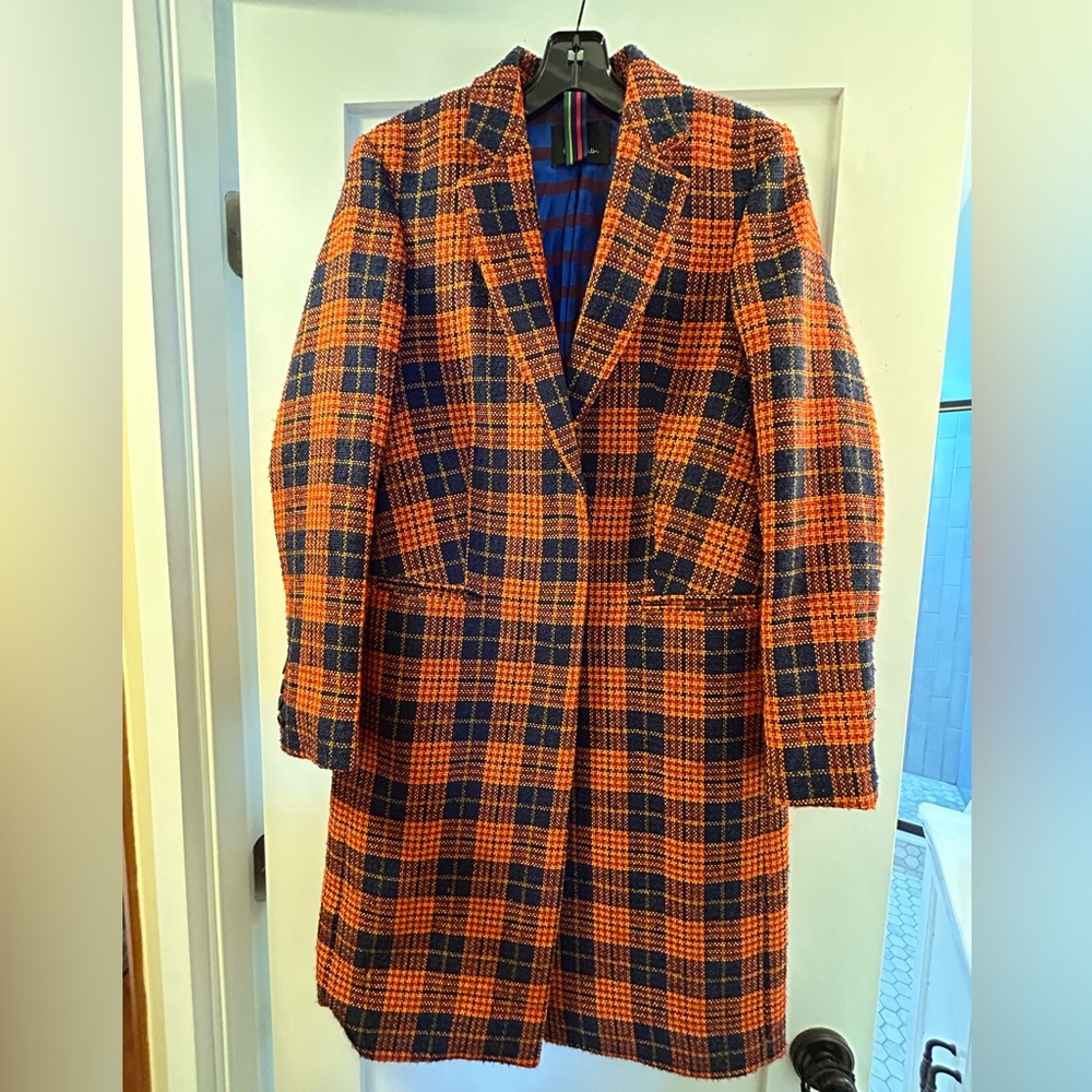 Paul Smith Orange and Navy Plaid Jacket
